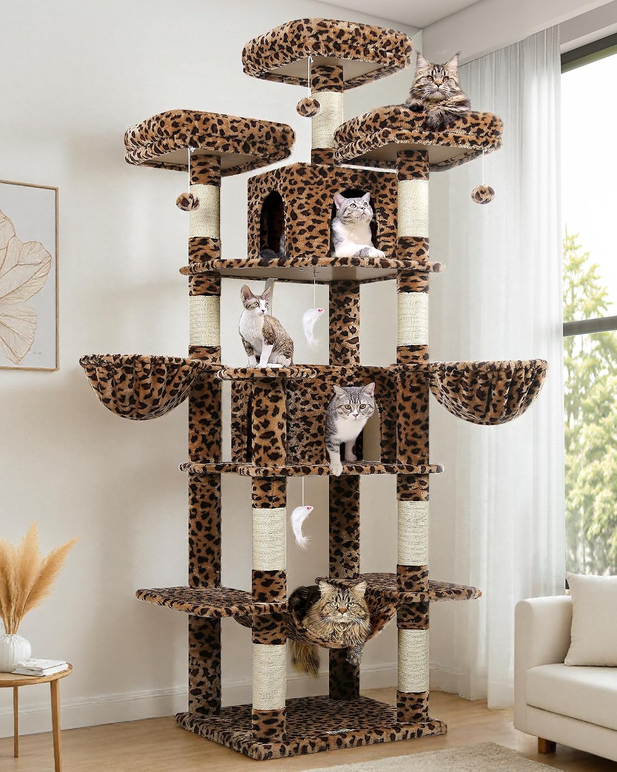 Globlazer Big XXL Cat Tower for Indoor Multiple Cats, F80, Dark Grey
