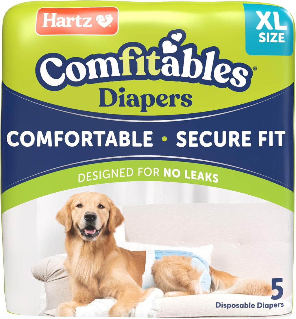 Hartz Disposable Dog Diapers, Size M 32 count, Comfortable & Secure Fit, Easy to Put On