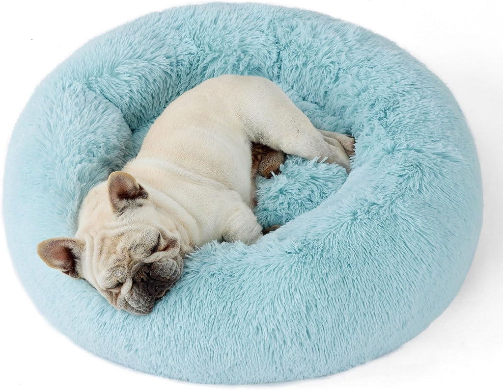 Bedsure Calming Dog Bed Medium Size Dog Donut Washable Pet Bed,30ins Camel