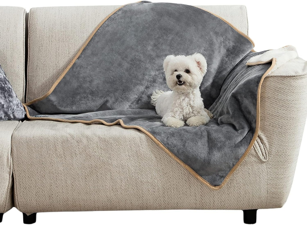 Bedsure Waterproof Dog Blankets for Large Dogs Sherpa Fleece Throw, 40X50