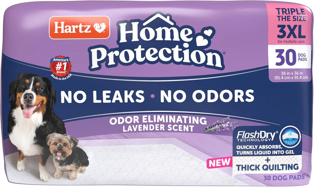 Hartz Home Protection Lavender Scent Odor Eliminating Dog Pads, 3XL, 30ct