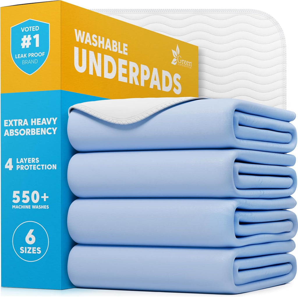 Washable Underpads - Large Pads for use as Incontinence Bed Pads, Reusable Pet Pads, Great for Dogs, Cats, Bunny, Seniors Bed Pad (Pack of 2 - 41x41)