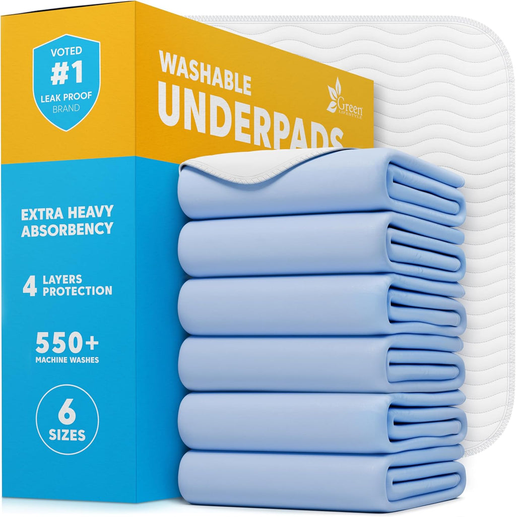 Washable Underpads - Large Pads for use as Incontinence Bed Pads, Reusable Pet Pads, Great for Dogs, Cats, Bunny, Seniors Bed Pad (Pack of 2 - 41x41)