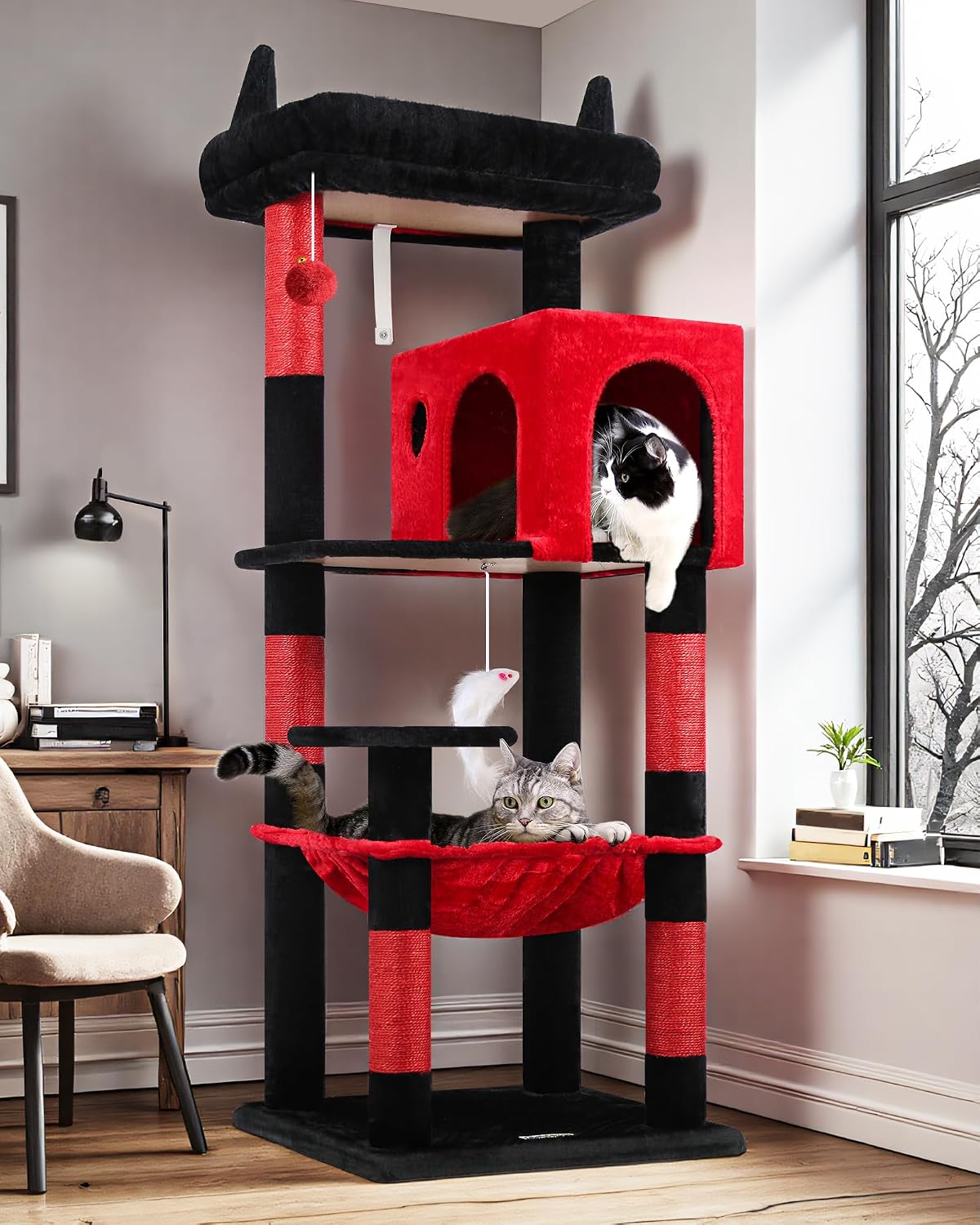 Globlazer Cat Tree Tower with Scratching Post for Indoor Cats, F53