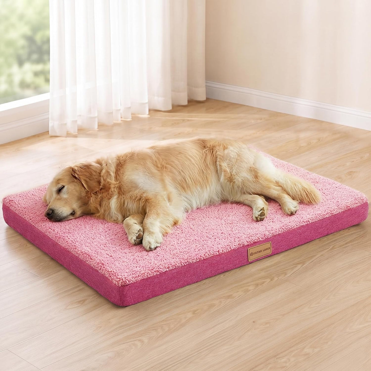 Patas Lague Orthopedic Large Dog Bed Washable Pet Sofa Mat 48''X30'' Black