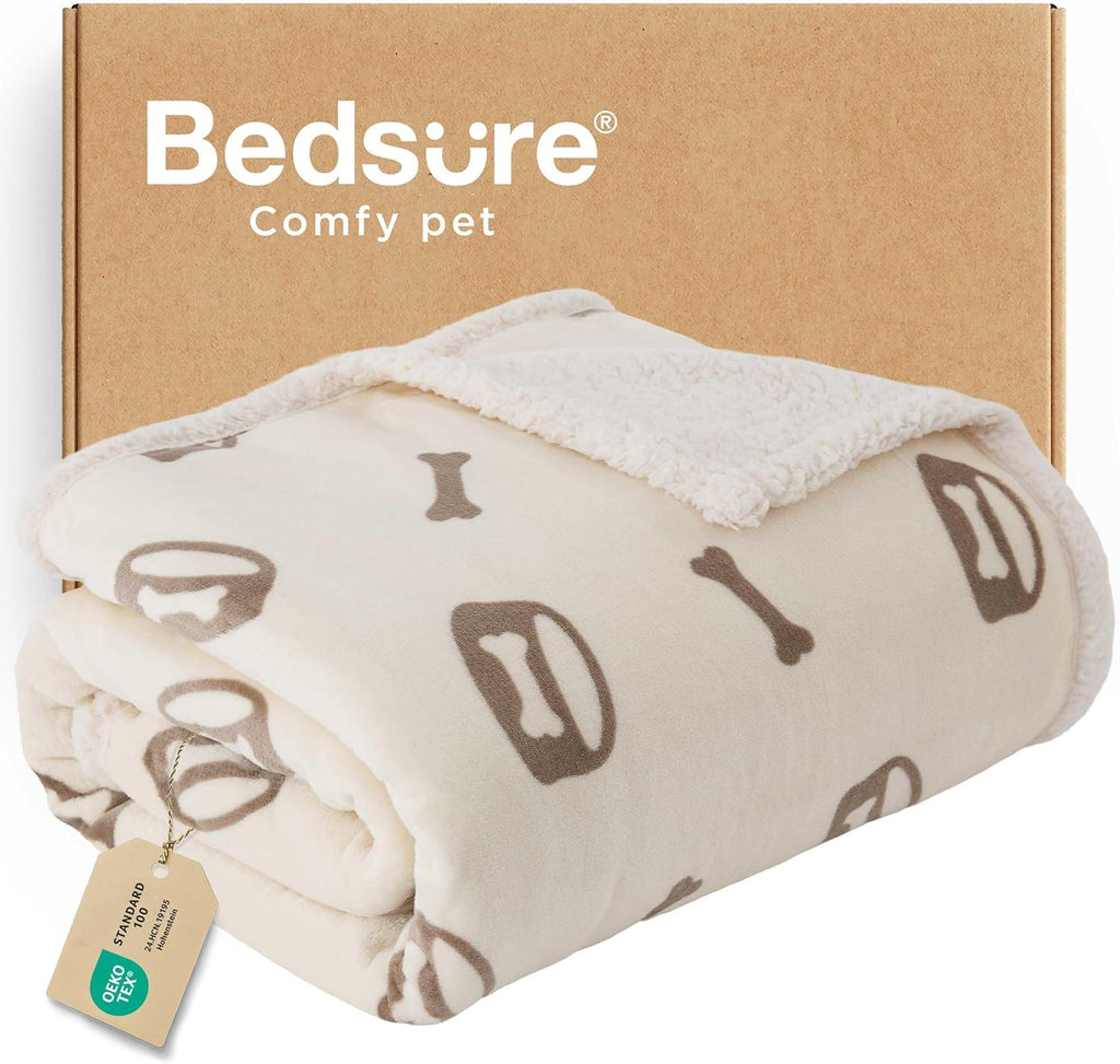 Bedsure Waterproof Dog Blankets for Large Dogs Sherpa Fleece Throw, 40X50