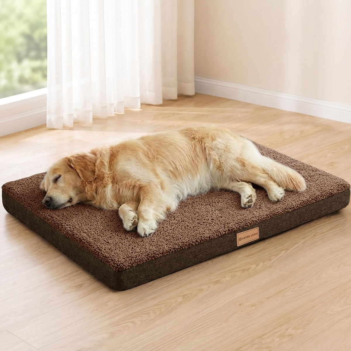 Patas Lague Orthopedic Large Dog Bed Washable Pet Sofa Mat 48''X30'' Black
