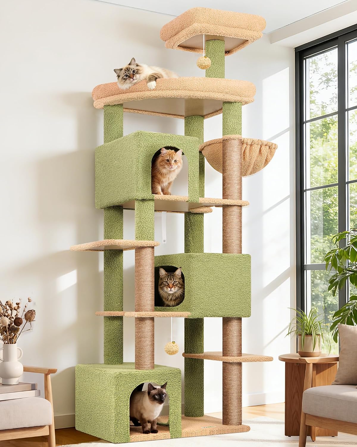 Globlazer Large Cat Tree for Large Adult Cats, Tall Sturdy Cat Tower, S80