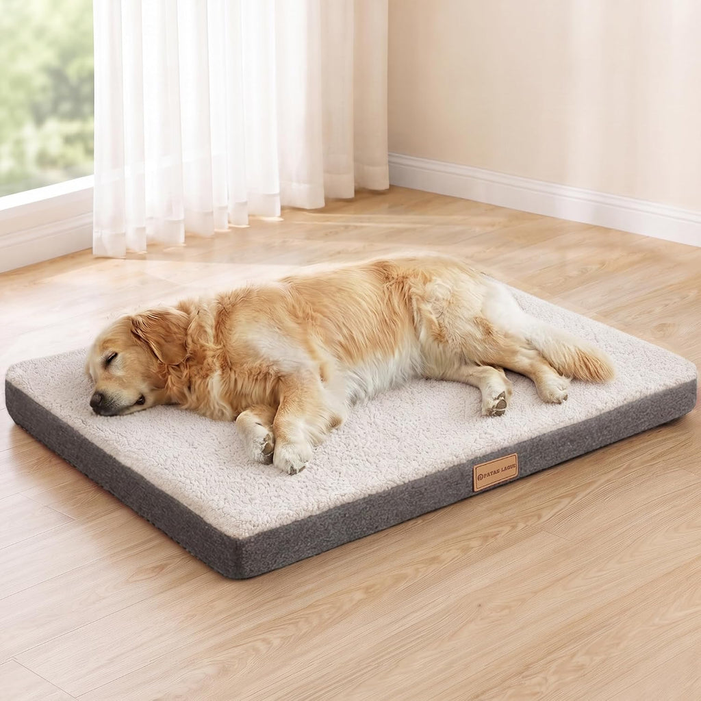 Patas Lague Orthopedic Large Dog Bed Washable Pet Sofa Mat 48''X30'' Black