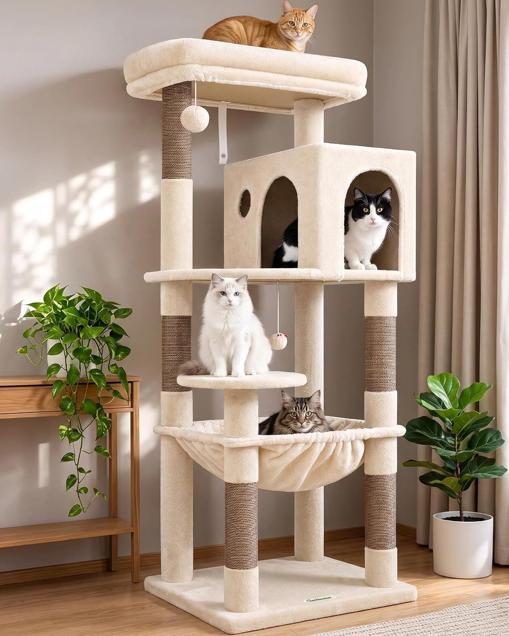 Globlazer Cat Tree Tower with Scratching Post for Indoor Cats, F53