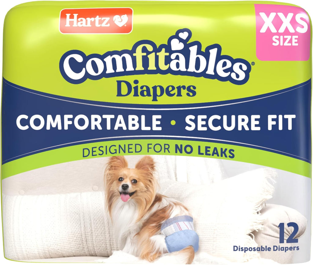 Hartz Disposable Dog Diapers, Size M 32 count, Comfortable & Secure Fit, Easy to Put On