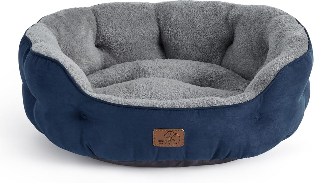 Bedsure Small Dog Bed Washable,Round Cat Beds for Indoor Cats,20in Camel