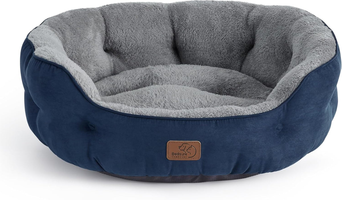Bedsure Small Dog Bed Washable,Round Cat Beds for Indoor Cats,20in Camel