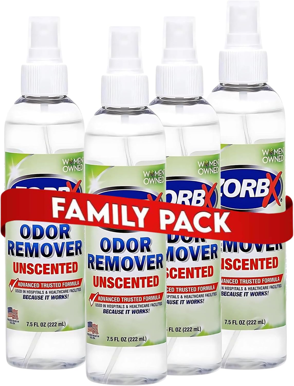 ZORBX Unscented Odor Remover Spray 2 Oz 24-Pack, Bulk, Hospital-Grade