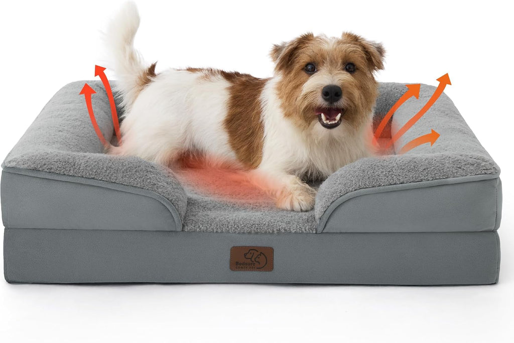 Bedsure Orthopedic Dog Bed Medium Washable Original Design, 28" Grey