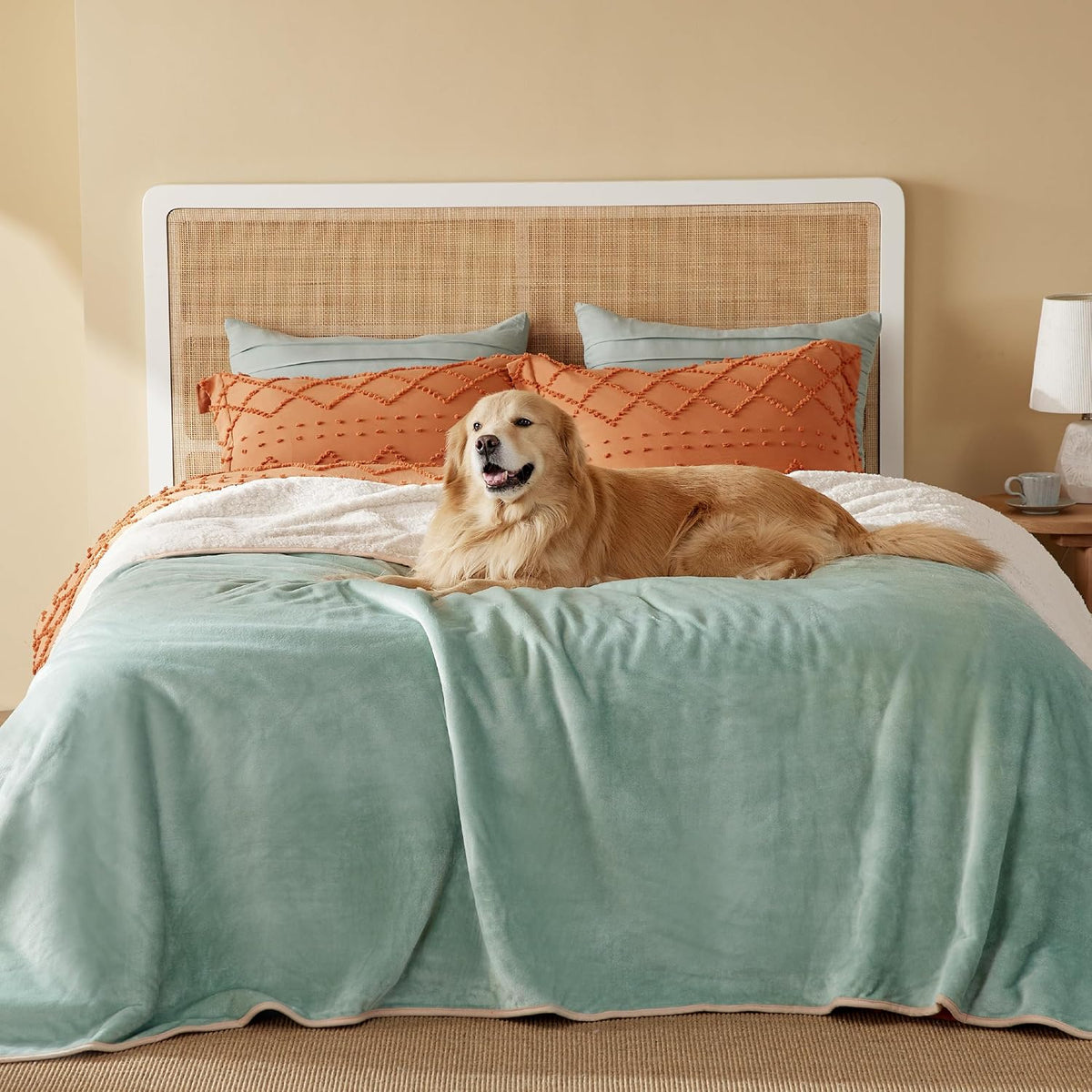 Bedsure Waterproof Dog Blankets for Large Dogs Sherpa Fleece Throw, 40X50