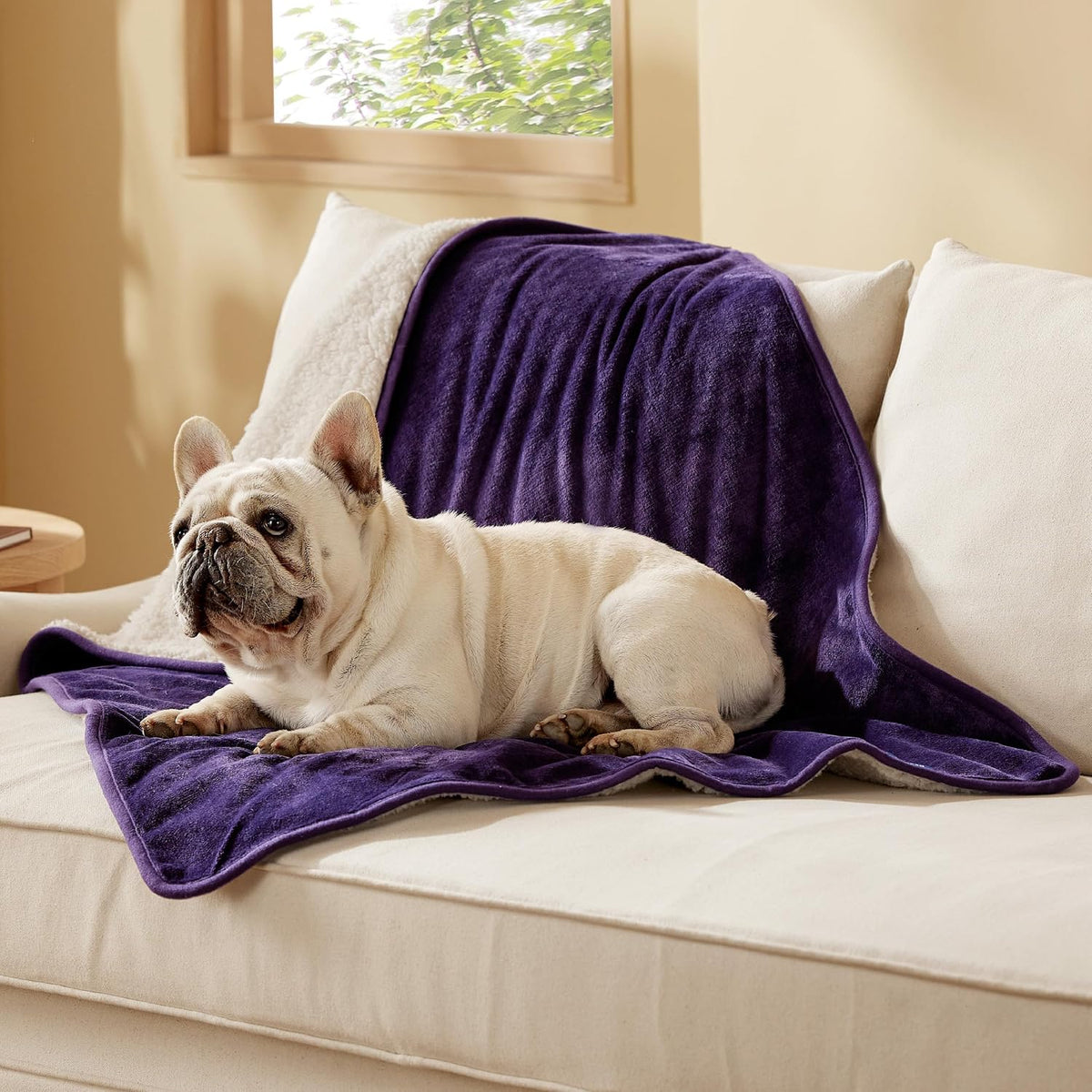 Bedsure Waterproof Dog Blankets for Large Dogs Sherpa Fleece Throw, 40X50