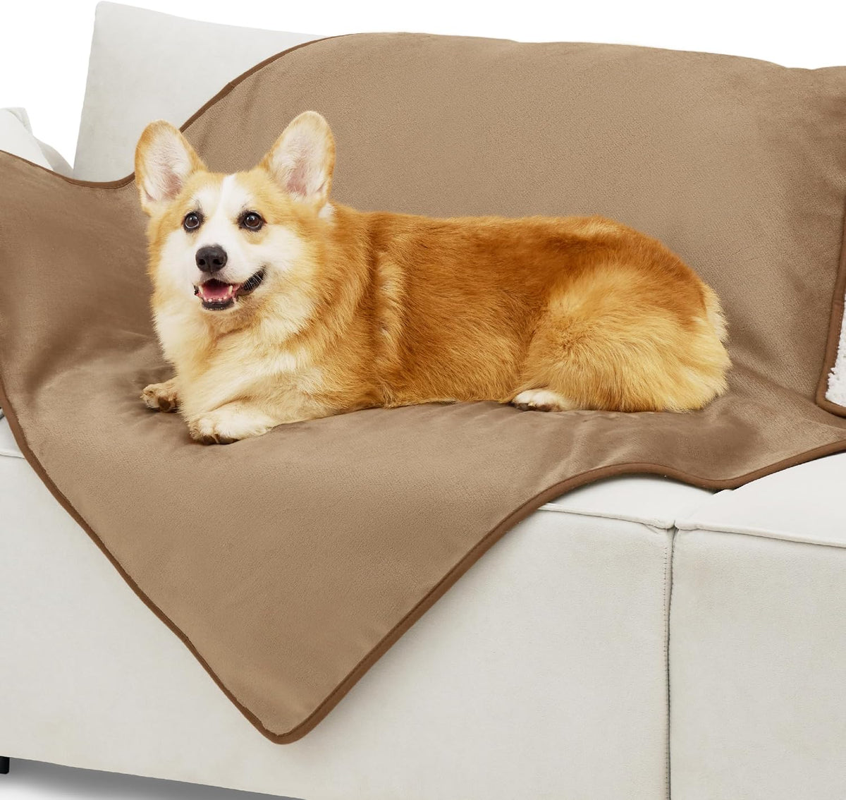 Bedsure Waterproof Dog Blankets for Large Dogs Sherpa Fleece Throw, 40X50