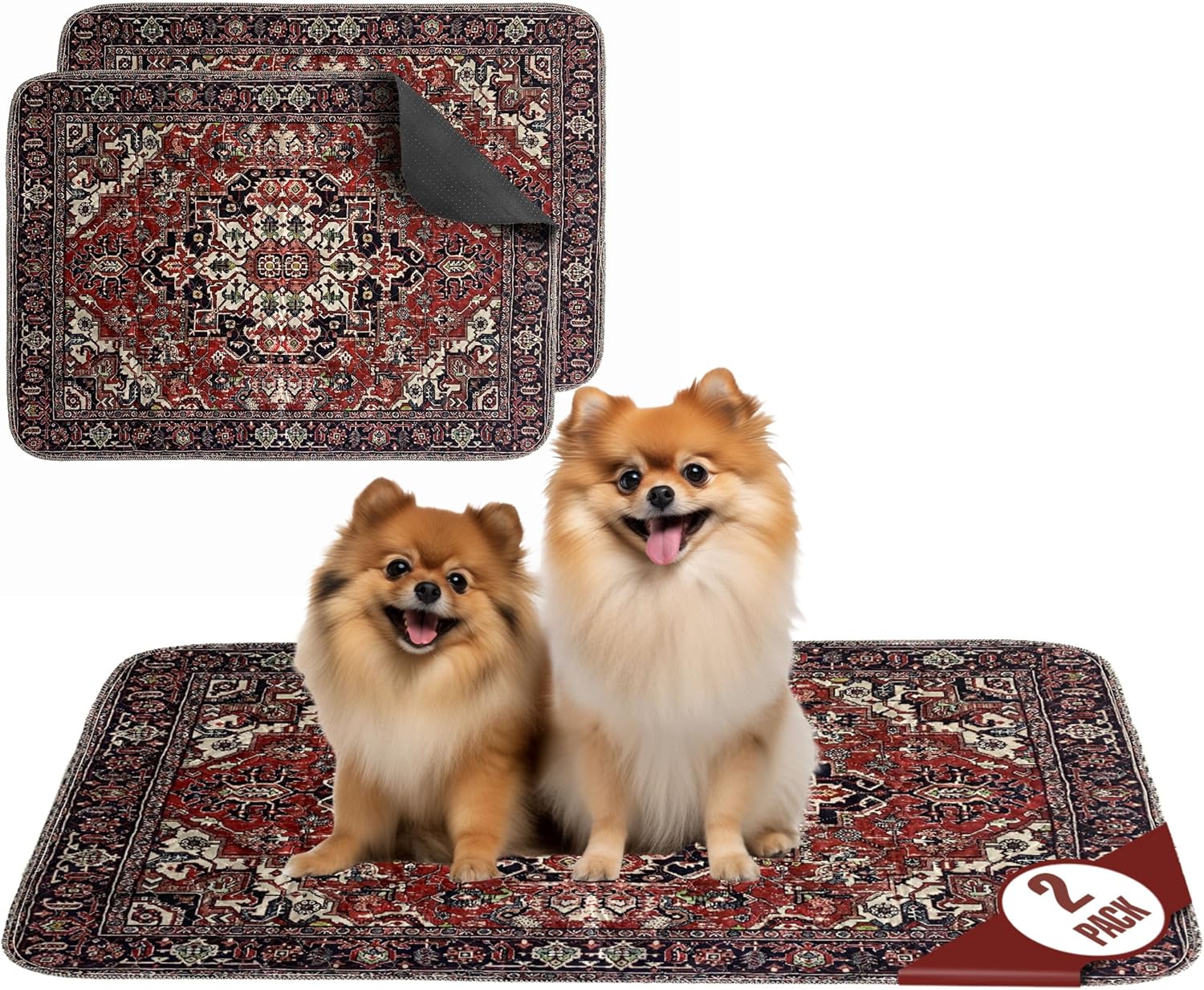 PUPIBOO Washable Pee Pads for Dogs and Cats - Super Absorbent Reusable Puppy Training Pads - 100% Waterproof, Leak-Proof & Non-Slip Whelping Pads for Pet Housebreaking