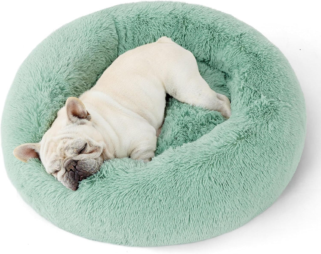 Bedsure Calming Dog Bed Medium Size Dog Donut Washable Pet Bed,30ins Camel