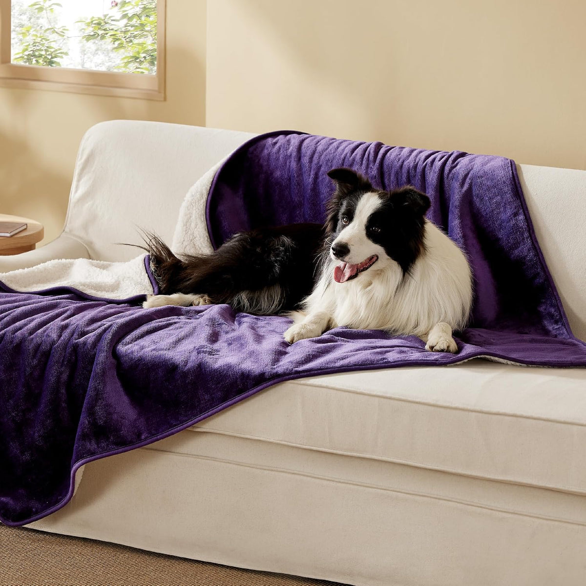 Bedsure Waterproof Dog Blankets for Large Dogs Sherpa Fleece Throw, 40X50