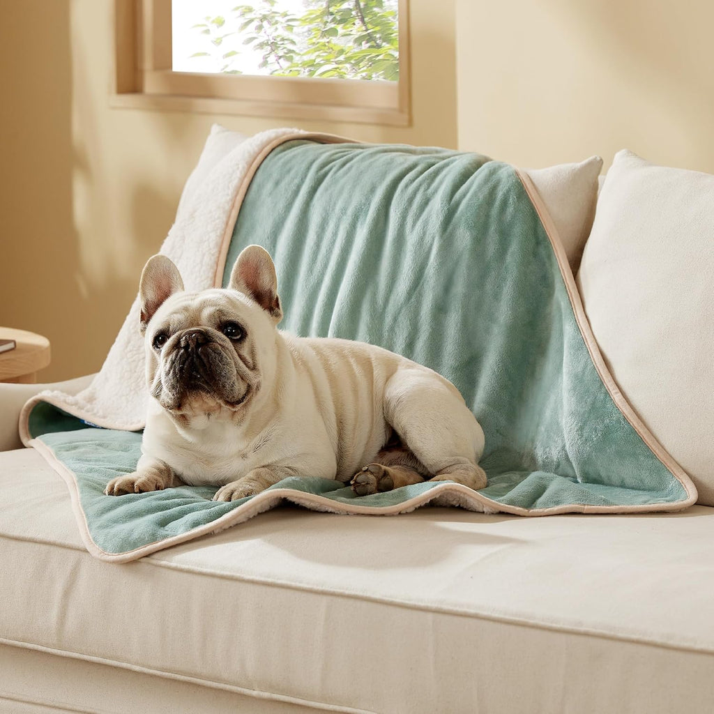 Bedsure Waterproof Dog Blankets for Large Dogs Sherpa Fleece Throw, 40X50