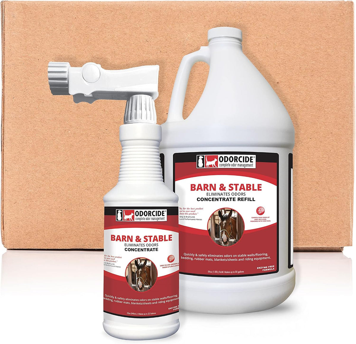 Odorcide Barn & Stable Odor Eliminator for Strong Odor – Cattle & Horse Supplies to Remove Odors – Animal-Safe All Surfaces Deodorizer – Non-Enzymatic Odor Neutralizer Horse Barn Supplies (Kit)