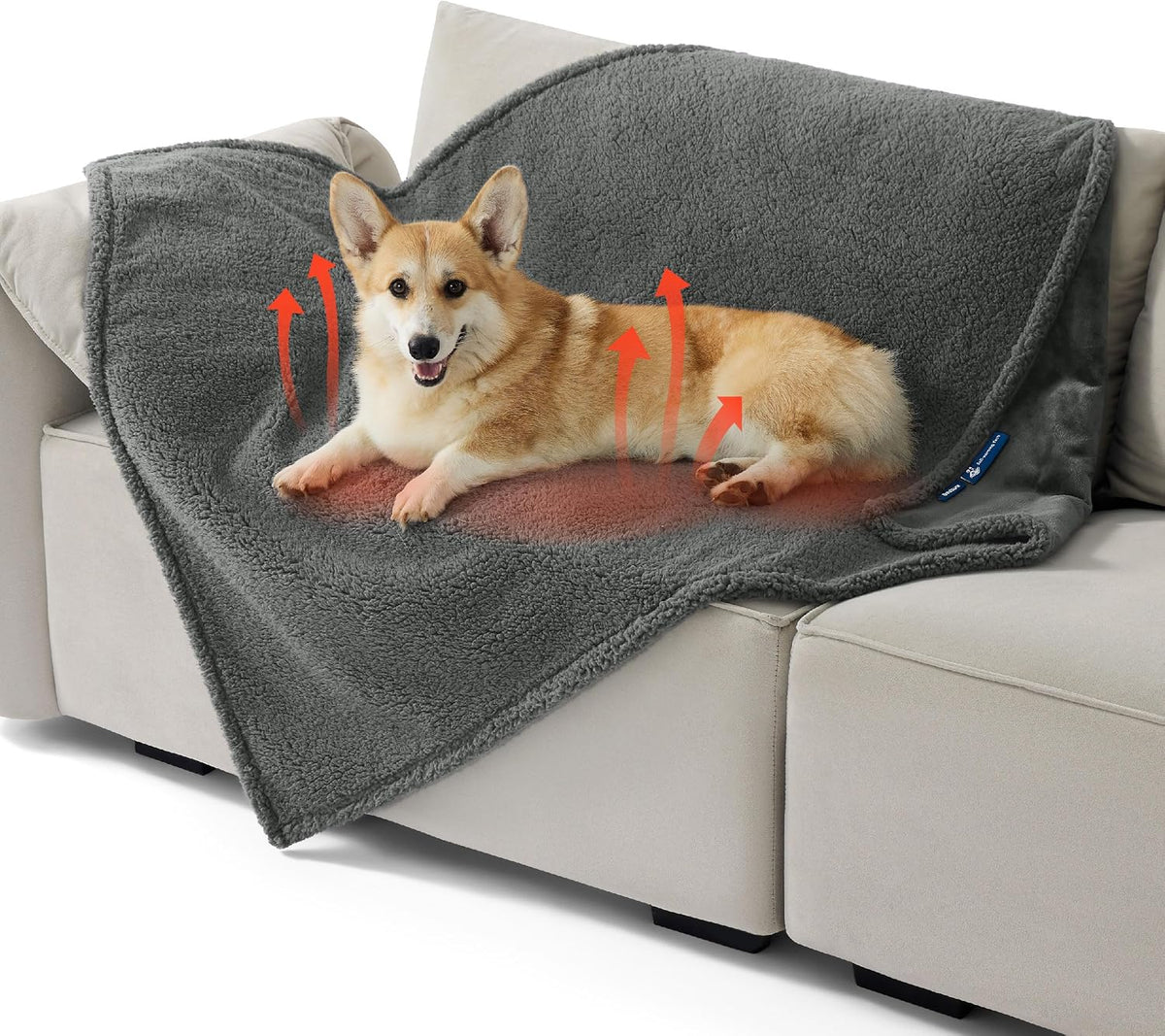 Bedsure Waterproof Dog Blankets for Large Dogs Sherpa Fleece Throw, 40X50