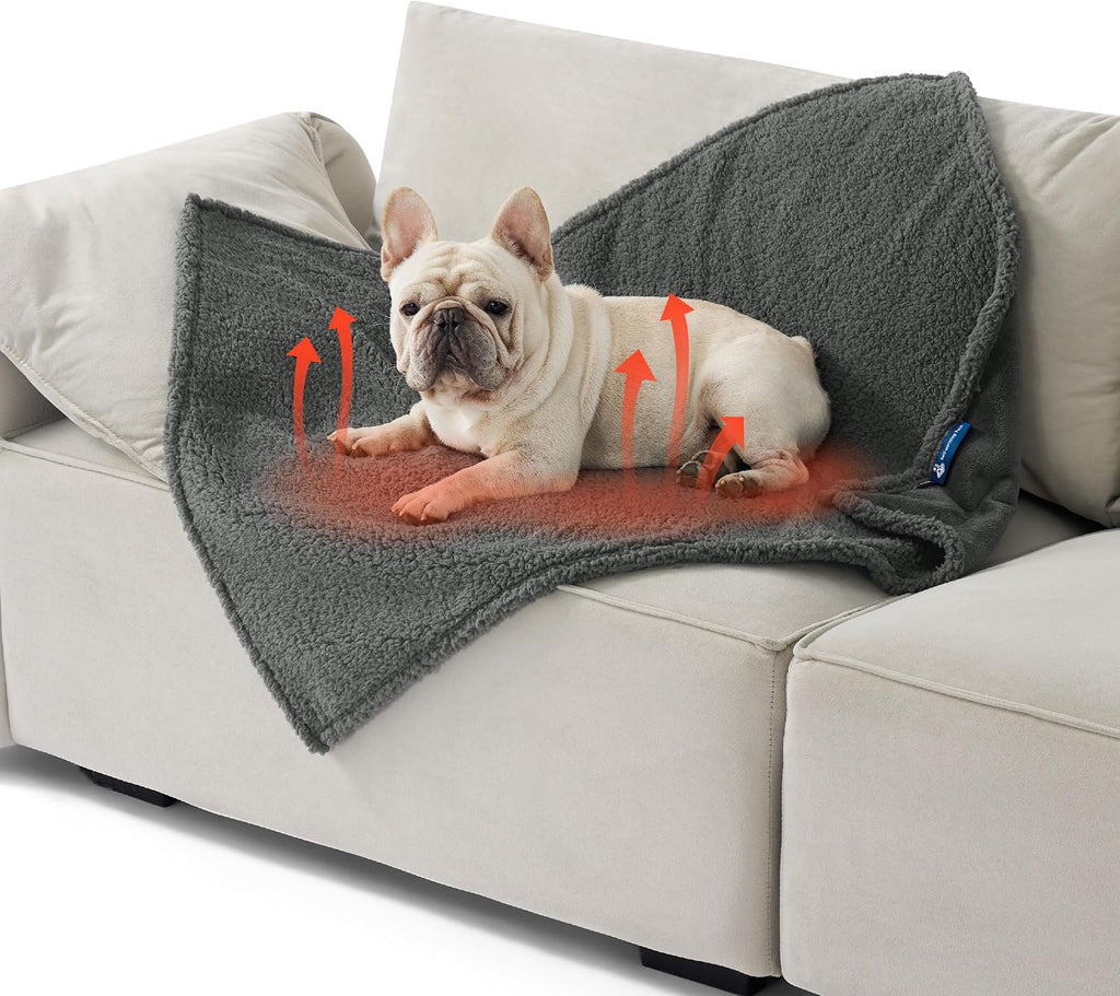 Bedsure Waterproof Dog Blankets for Large Dogs Sherpa Fleece Throw, 40X50