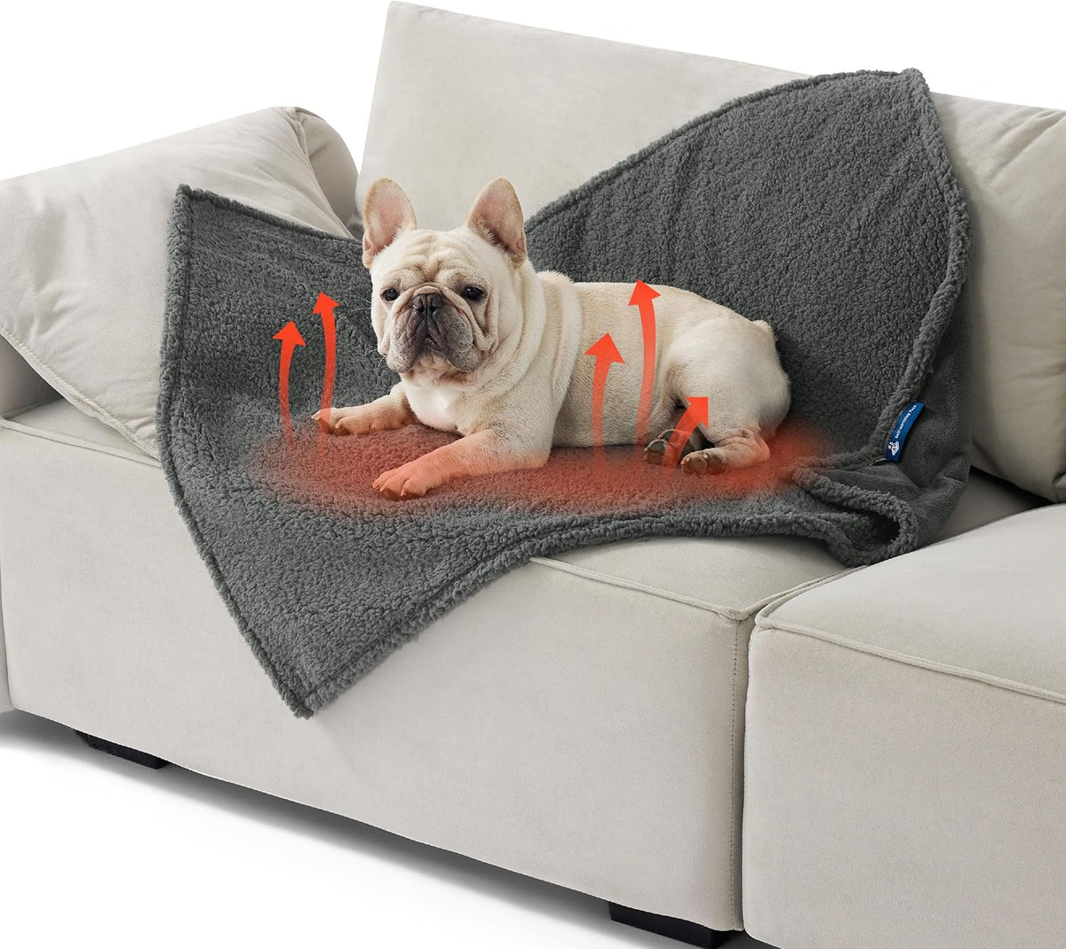 Bedsure Waterproof Dog Blankets for Large Dogs Sherpa Fleece Throw, 40X50